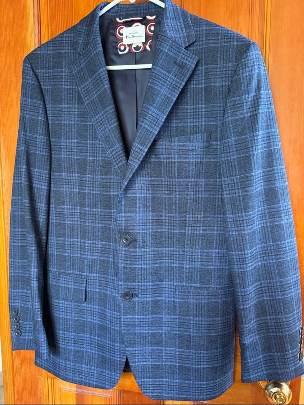 NWOT Ben Sherman Blue and Navy Plaid Sport Coat